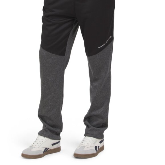 NEW  RUSSELL Color Block Lux Tech Fleece Pants black Heather for men 166mn - Picture 3 of 3